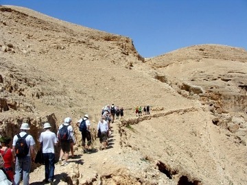Wadi Qelt, Pustynia Judzka - rozciąga się wzdłuż zachodniego brzegu Morza Martwego. Stanowi ona wyżynę poprzecinaną głębokimi kanionami.