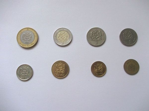 Marokańskie monety.