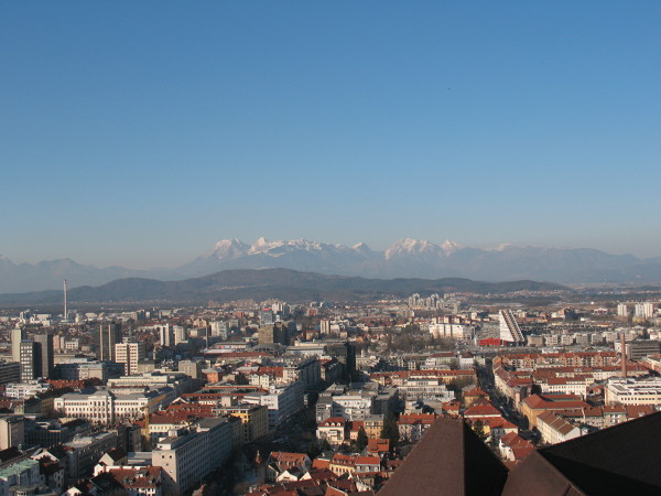Panorama Lublany widoczna z Lublańskiego Zamku