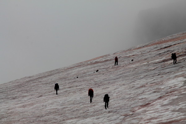 Kazbek, marsz po lodowcu