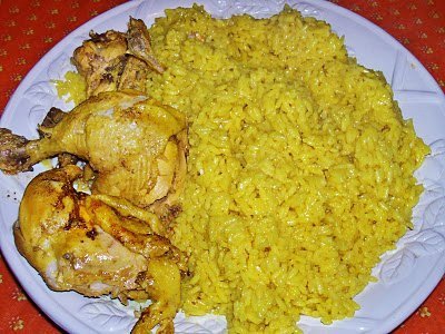 ryż z szafranem + kurczak