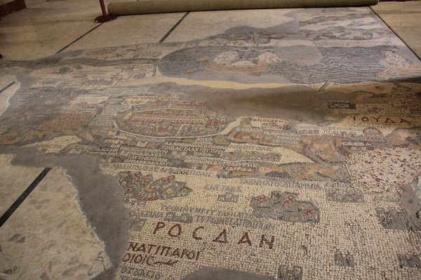 Droga królewska – Madaba – bizantyjskie mozaiki – Mozaikowa mapa biblijnych miejsc od Libanu po Egipt I w.n.e